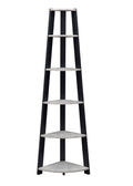 5-Tier Corner Bookcase, Faux Cement/Black F311