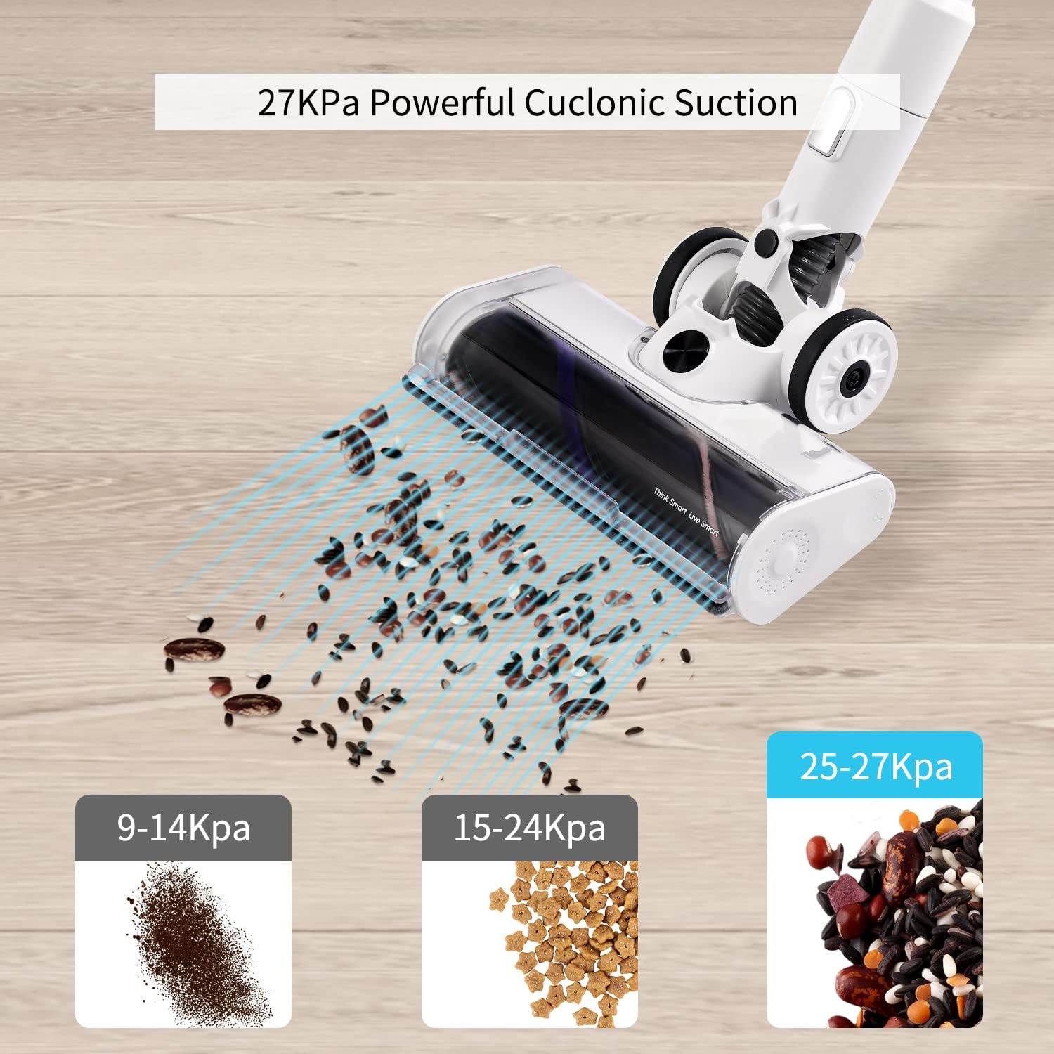 Cordless Stick Vacuum Cleaner with 350W Suction, 45min Runtime, 2500mAh Detachable Battery X889