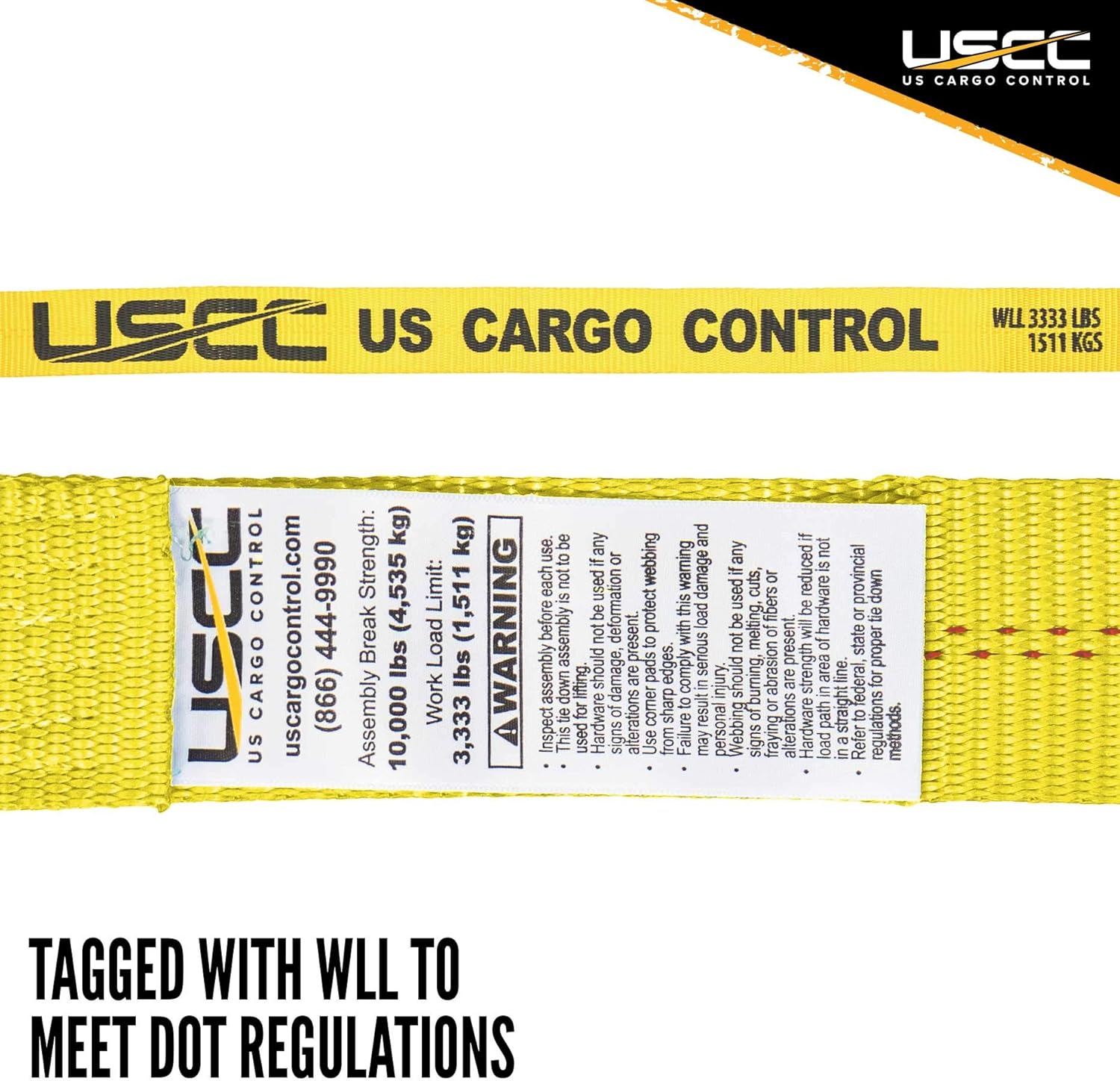 2 Inch x 12 Foot Yellow Ratchet Straps with Double J Hooks - 4 Pack Q494