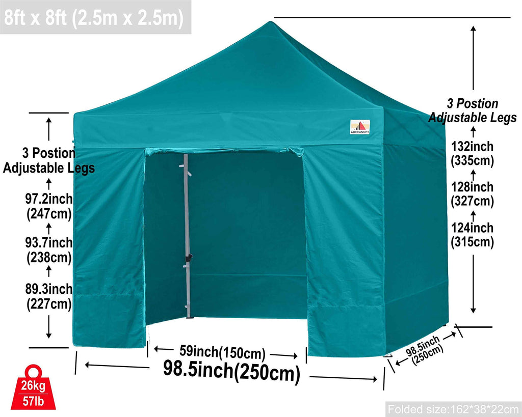 Turquoise Pop Up Canopy Tent with Sidewalls B871