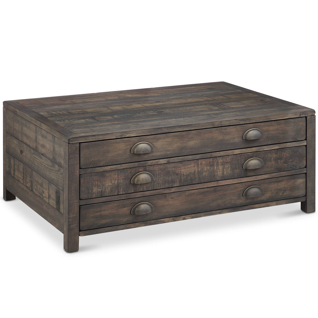 Espresso Storage Coffee Table with Casters M18046