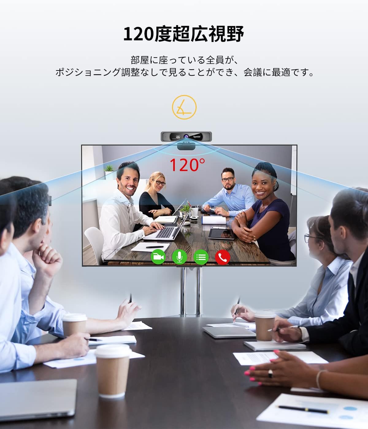 4K Webcam with Dual Microphones, 120° Wide Angle Zoomable Web Camera L900