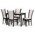 5-Piece White Faux Leather Dining Set P430