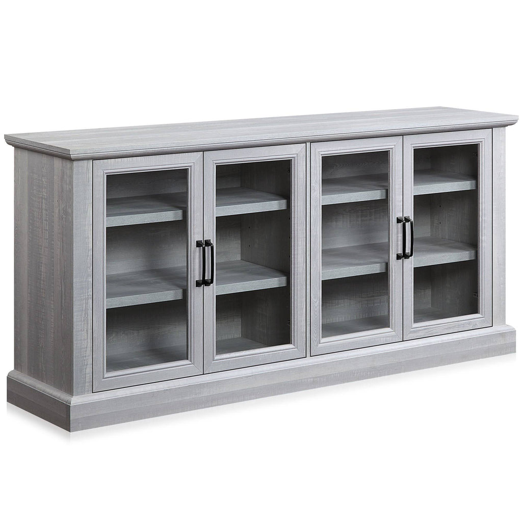 Rustic Grey 4 Door Wood Sideboard Cabinet U764