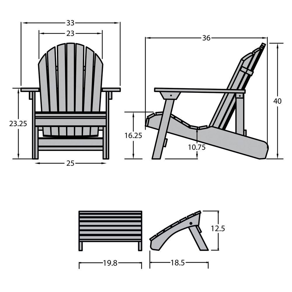 Coastal Teak Folding Recliner Chair with Ottoman G194