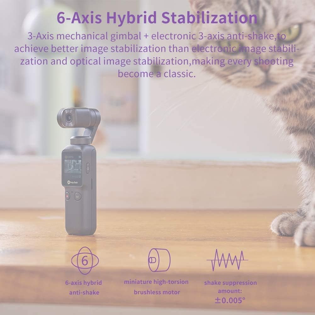 Pocket Handheld Gimbal Stabilizer with 4K Camera, 3 Axis, 1.3 Inch Display Screen X780