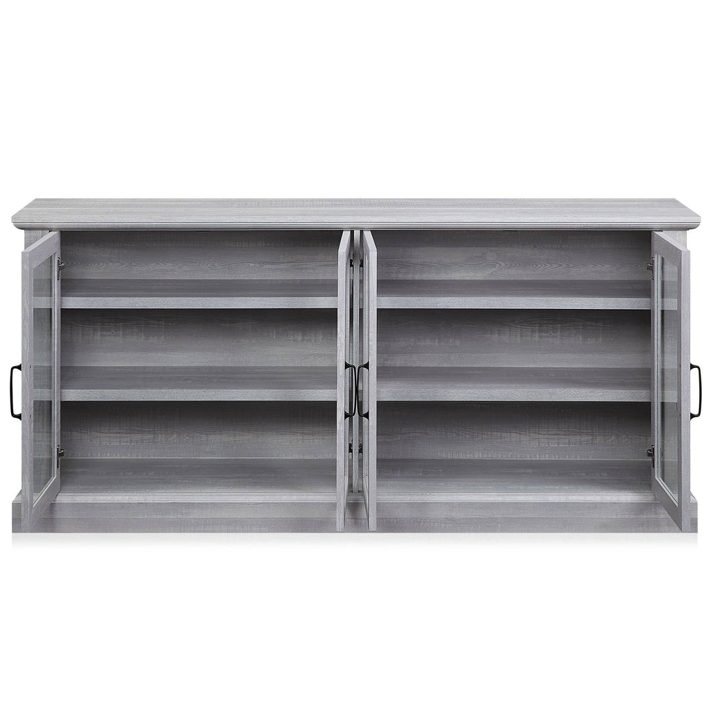 Rustic Grey 4 Door Wood Sideboard Cabinet U764