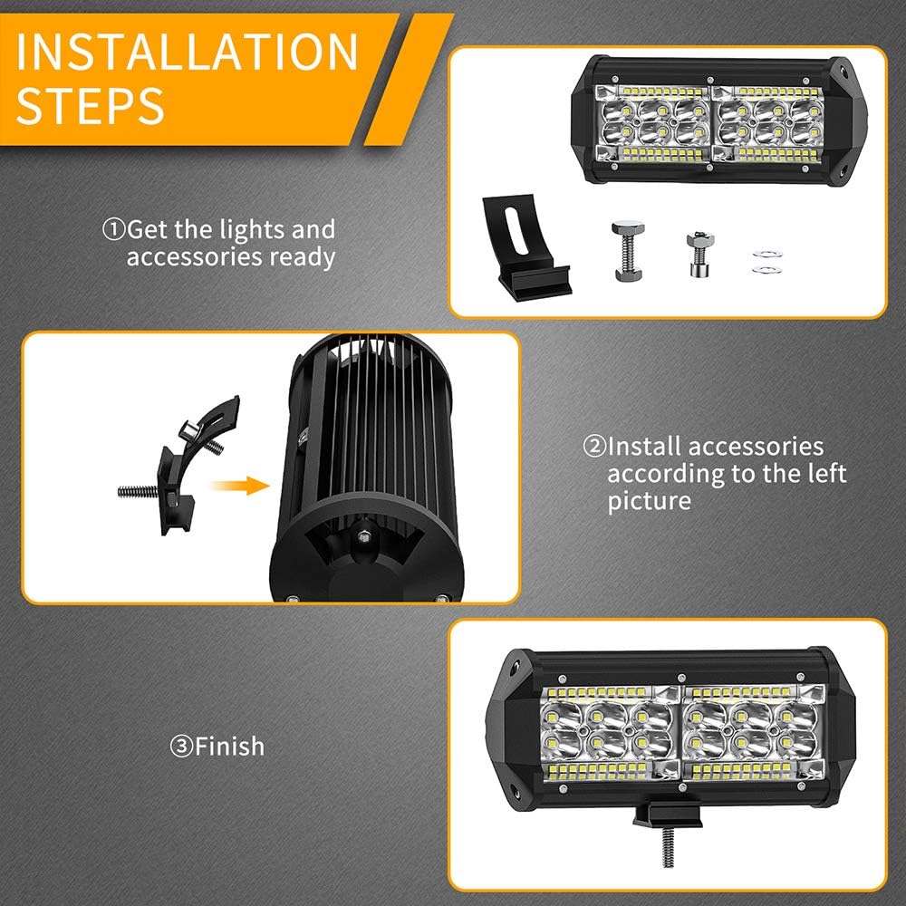 6Pcs Pack of 2 240W 24000lm LED Light Bar F8245