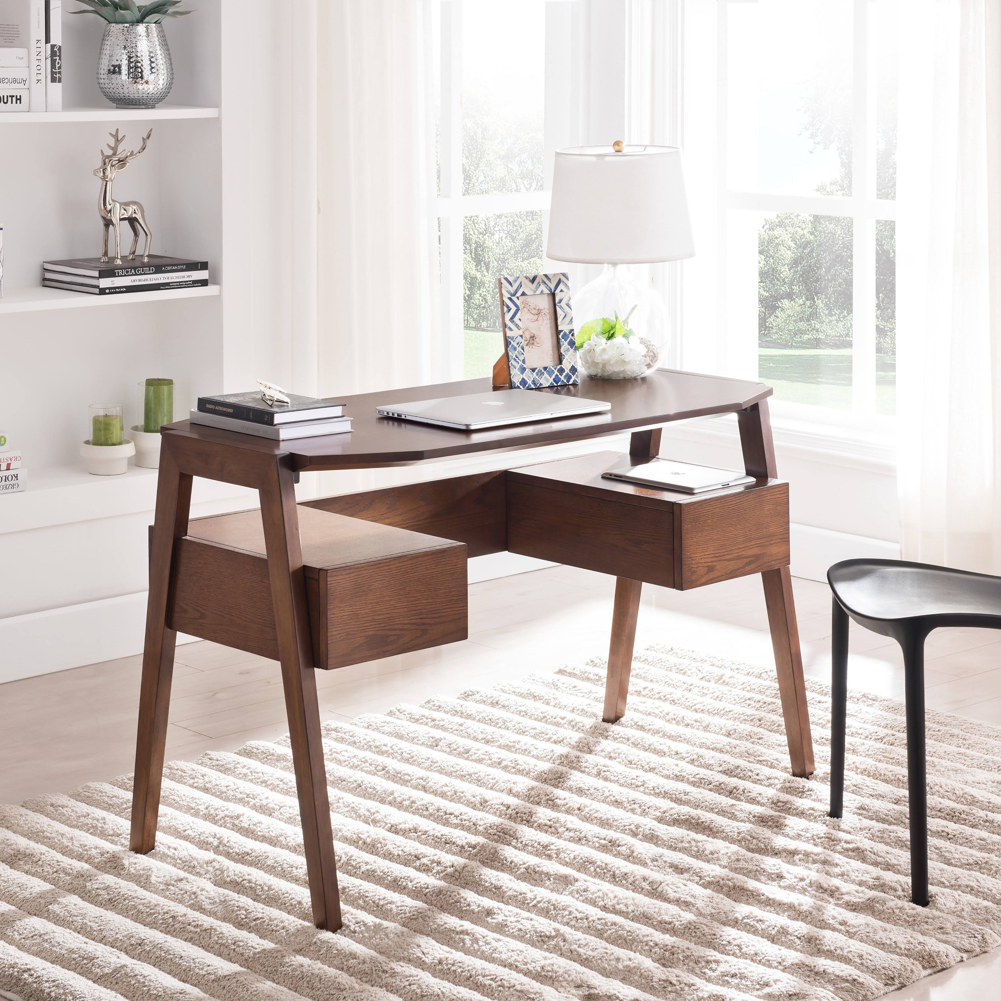 White Writing Desk with Storage K747