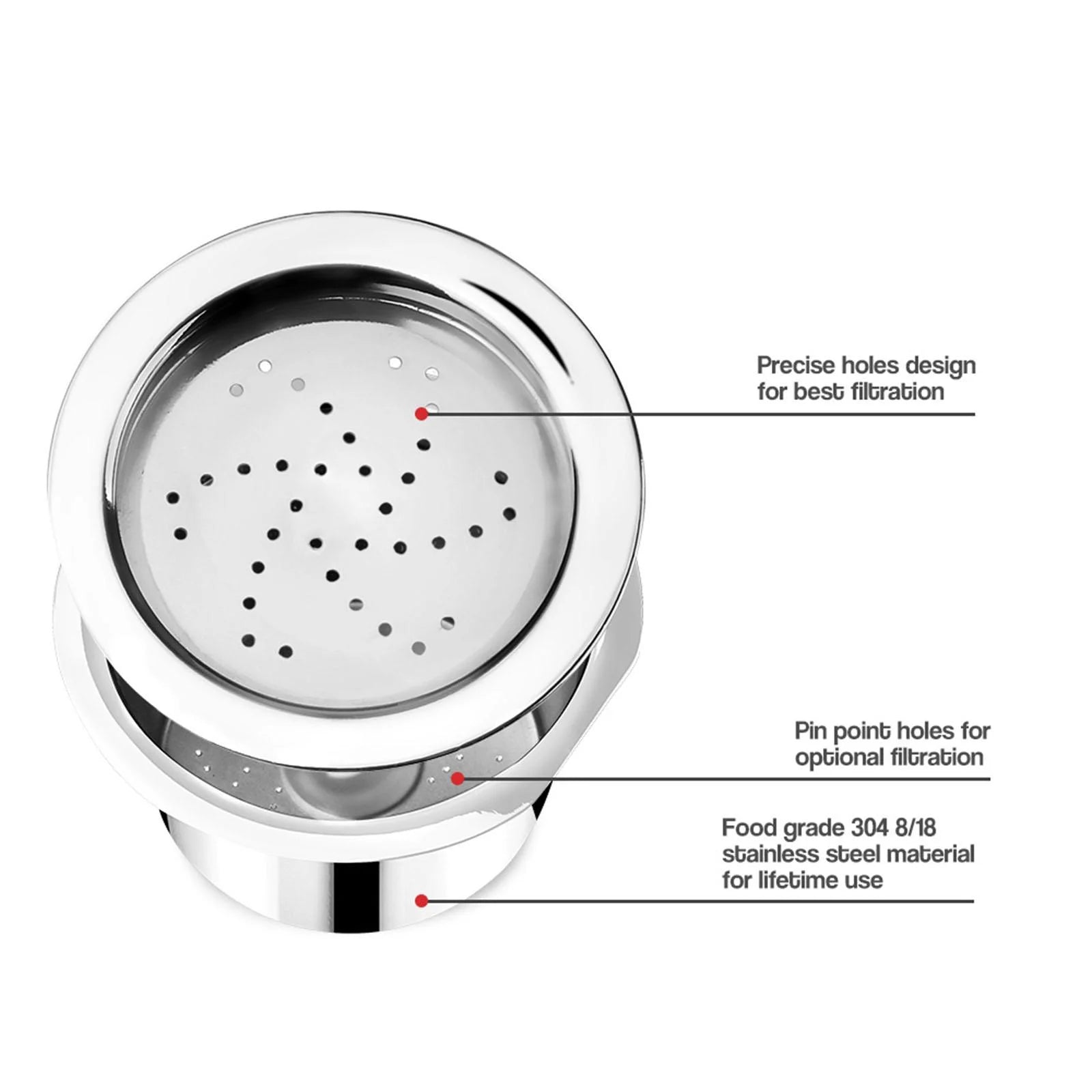 Stainless Steel Reusable Coffee Capsule with Spoon and Brush, 4Pcs Set Y27039
