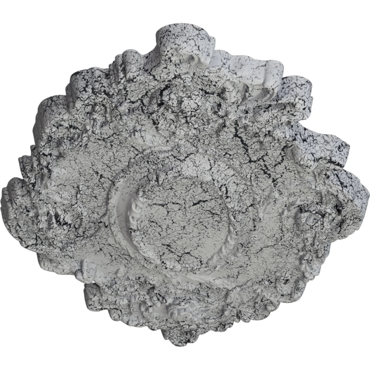 Hand-Painted Ultra Pure White Crackle Ceiling Medallion B342565