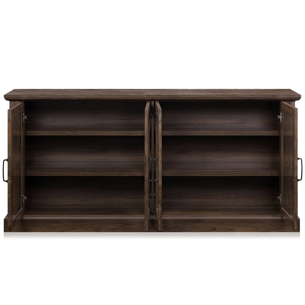 Rustic Grey 4 Door Wood Sideboard Cabinet U764