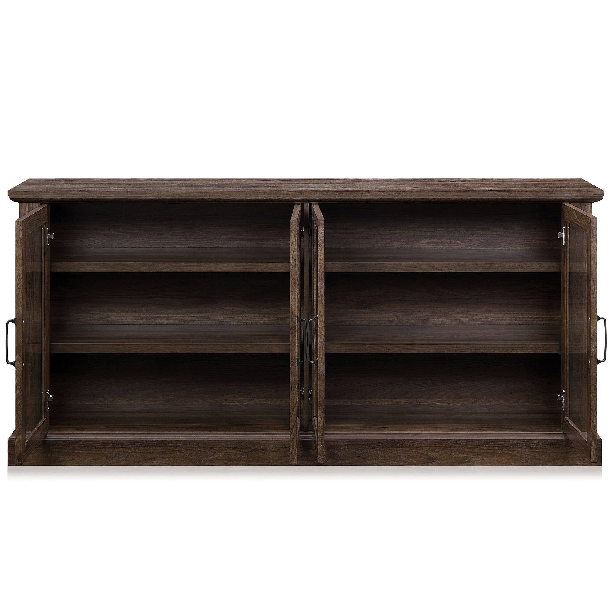 Rustic Grey 4 Door Wood Sideboard Cabinet U764