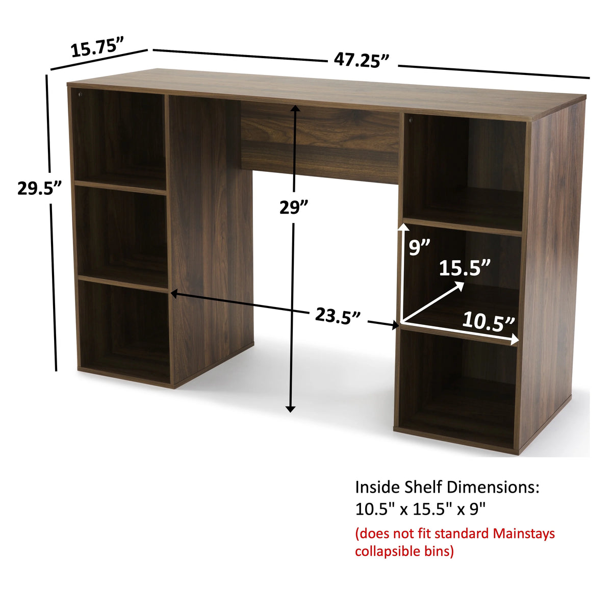 6-Cube Storage Computer Desk W856232