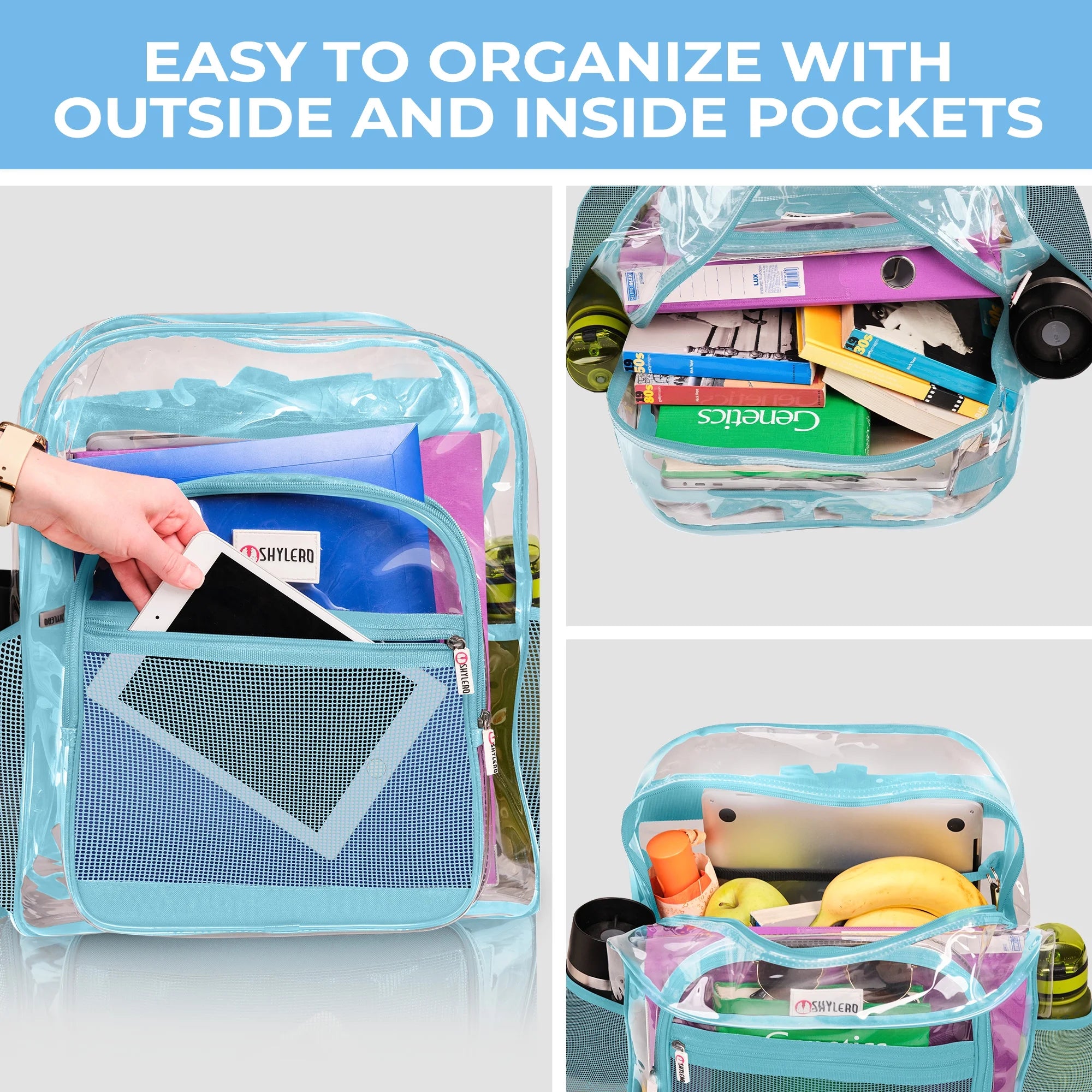 Transparent PVC Clear Backpack XL (32 L) with TSA Lock A623