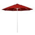 9 Feet Fiberglass Market Umbrella Pulley Open Matted White/Pacifica/Red R37234