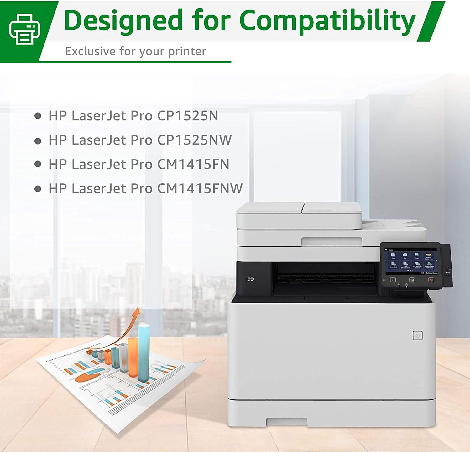 Compatible Toner Cartridge 4-Pack for HP Color Printer F136