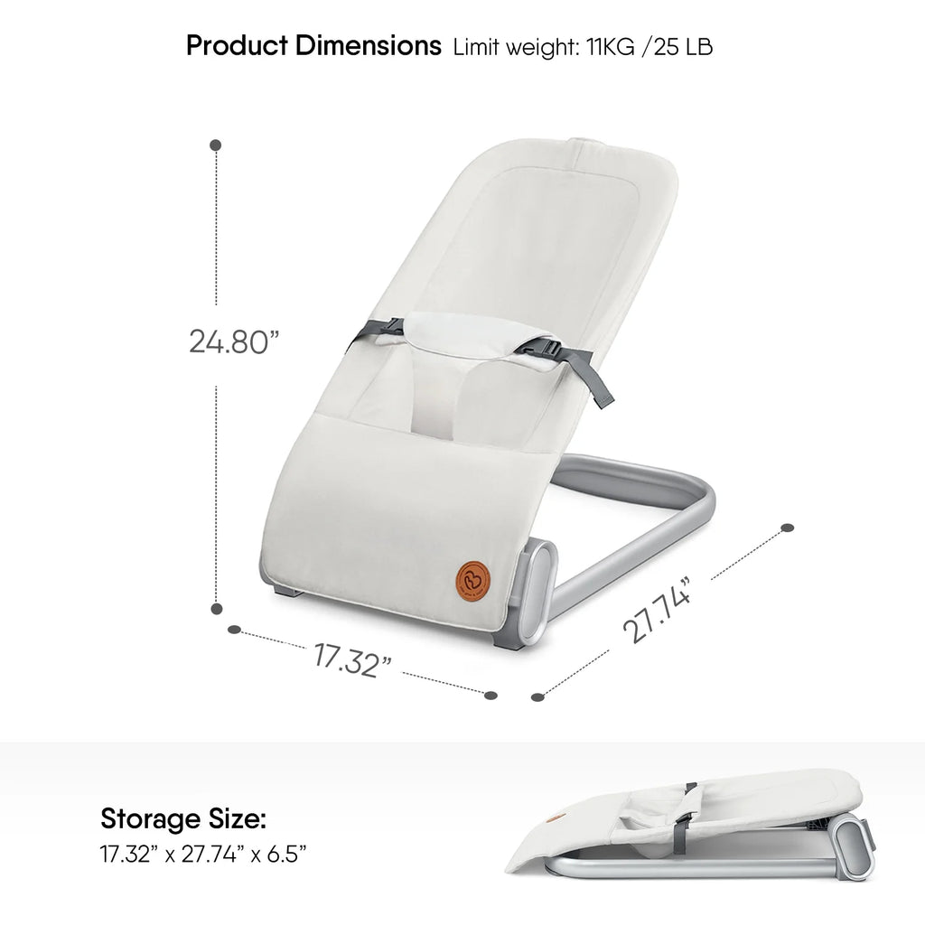 Beige Portable Baby Bouncer Seat D211836