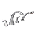 Chrome Two-Handle Roman Tub Faucet with Hand Shower D8481