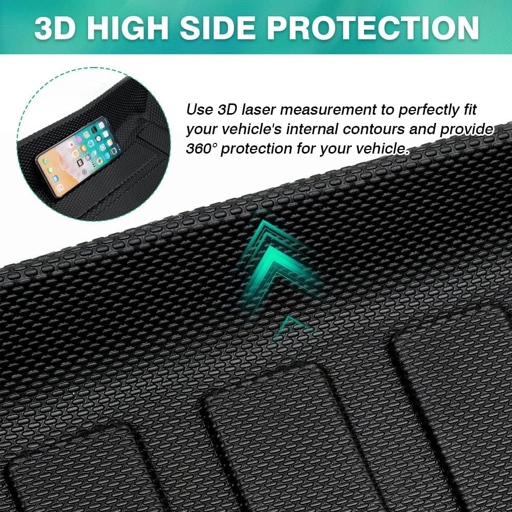 Cargo Liner for 2022 Kia Carnival Behind The 3rd Row Trunk Liner All Weather Rear Cargo Trunk Floor Mat Pack of 2 Q733