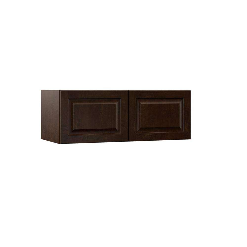 Assembled Wall Kitchen Cabinet in Espresso Brown Y99604