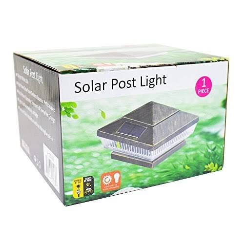 Vintage Bronze Outdoor 4 x 4 Solar 5-LED Post Deck Cap Square Fence Light H359