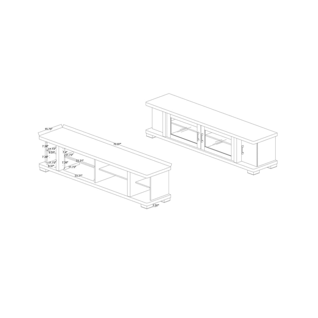 70-Inch Dark Brown Wood TV Cabinet P3213