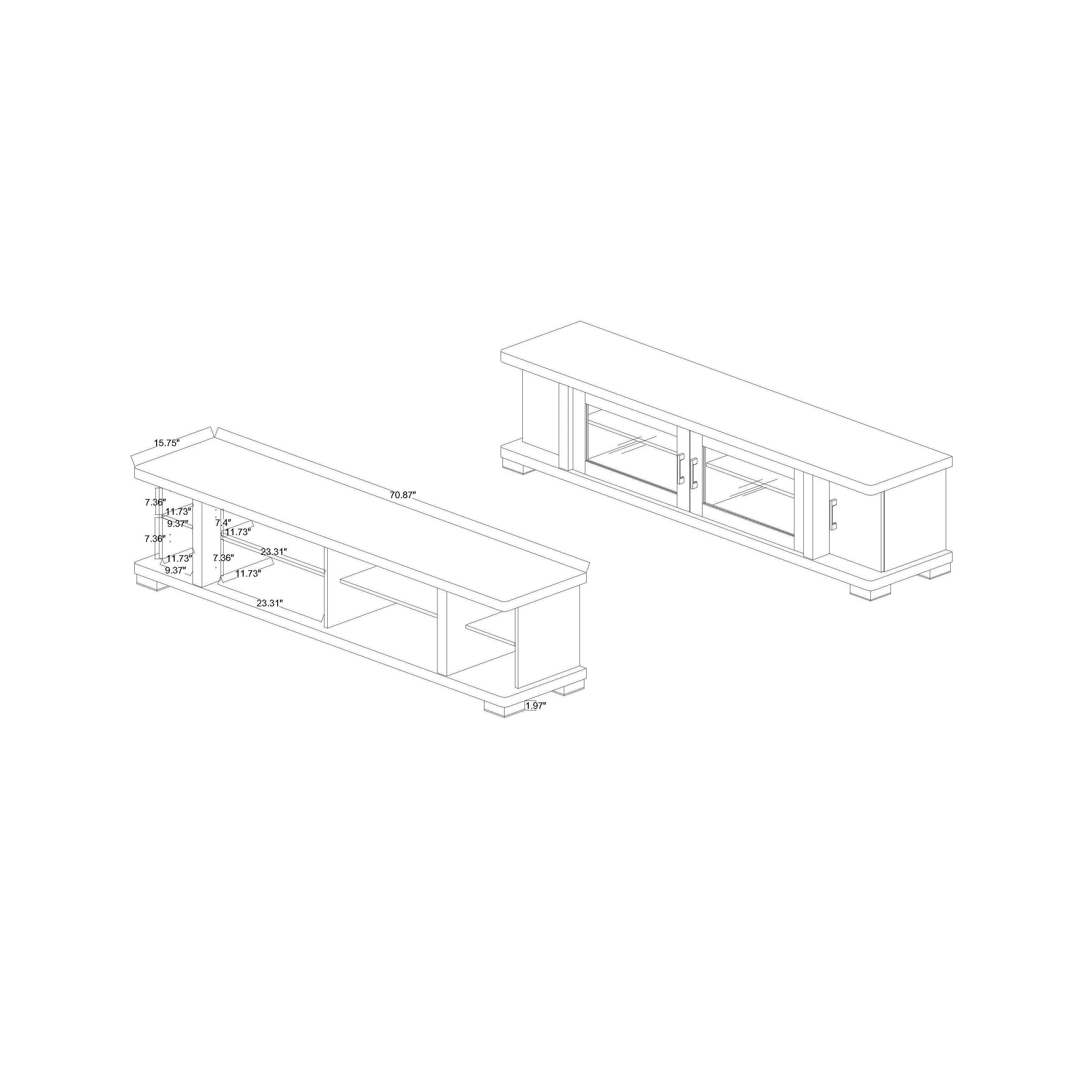 70-Inch Dark Brown Wood TV Cabinet P3213