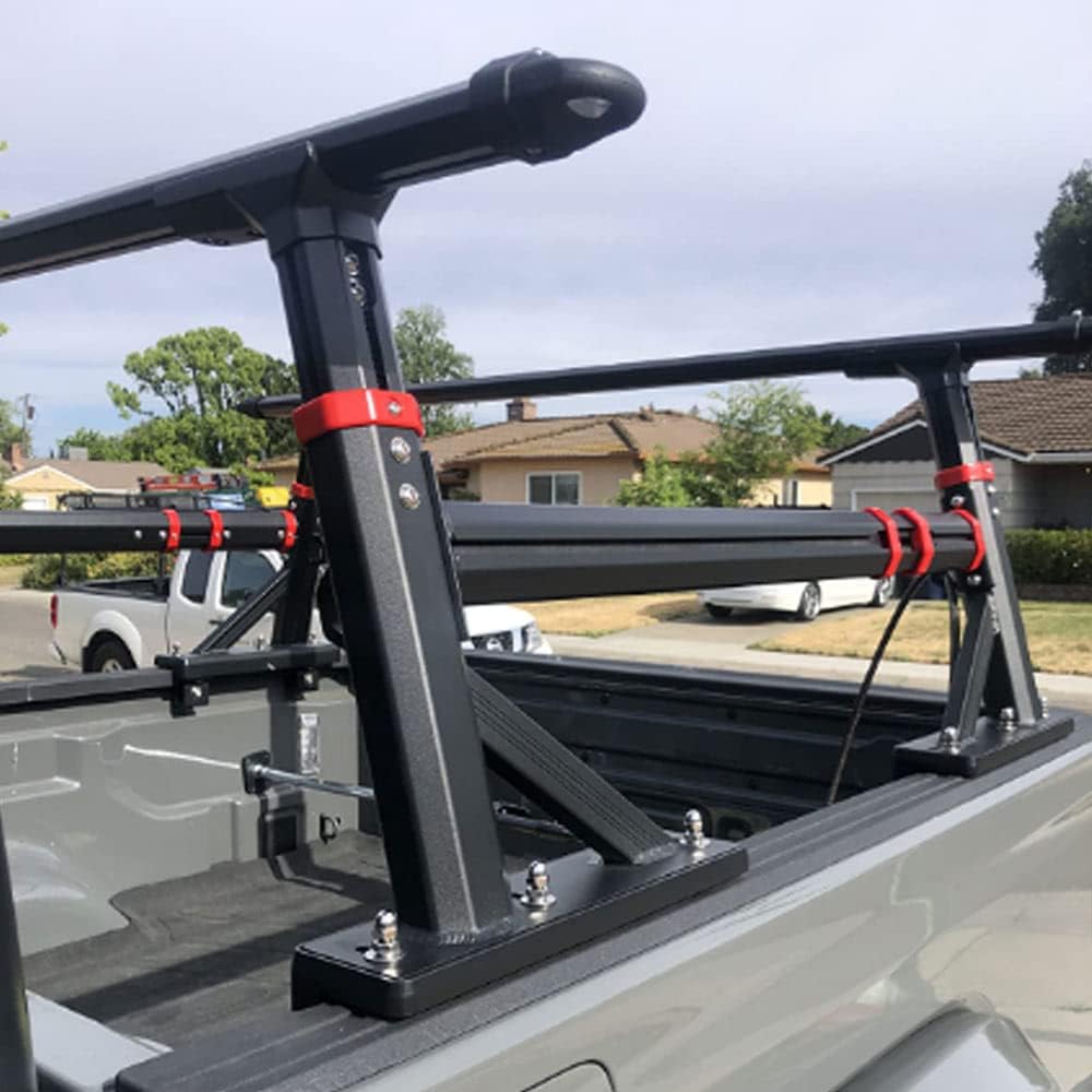 Universal Adjustable-Height Aluminum Truck Bed Rack with Side Rails Z61554