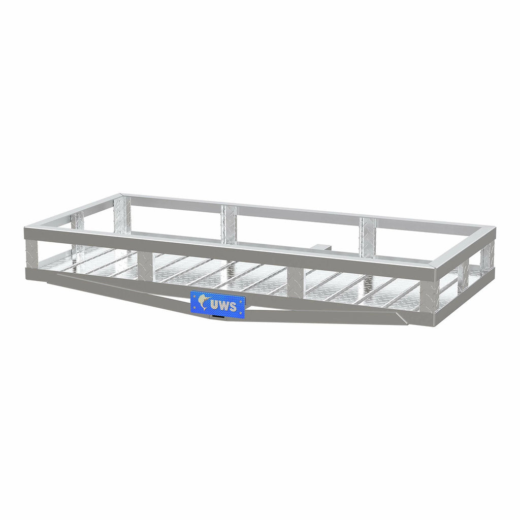 Polished Diamond Plate Aluminum Hitch Mount Carrier 51in x 23in 500lb Capacity I61592