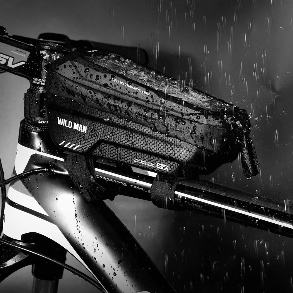 Black Waterproof Hard Shell Bicycle Bag H269536