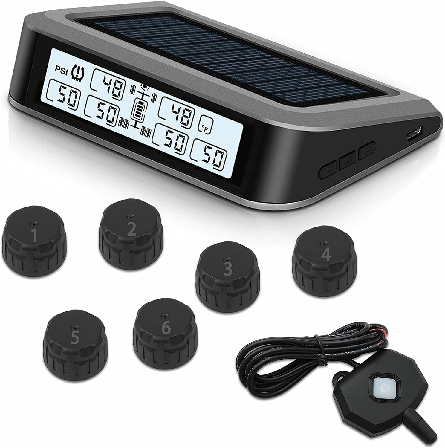 Solar TPMS Tire Pressure Monitoring System with 4 Sensors N4808