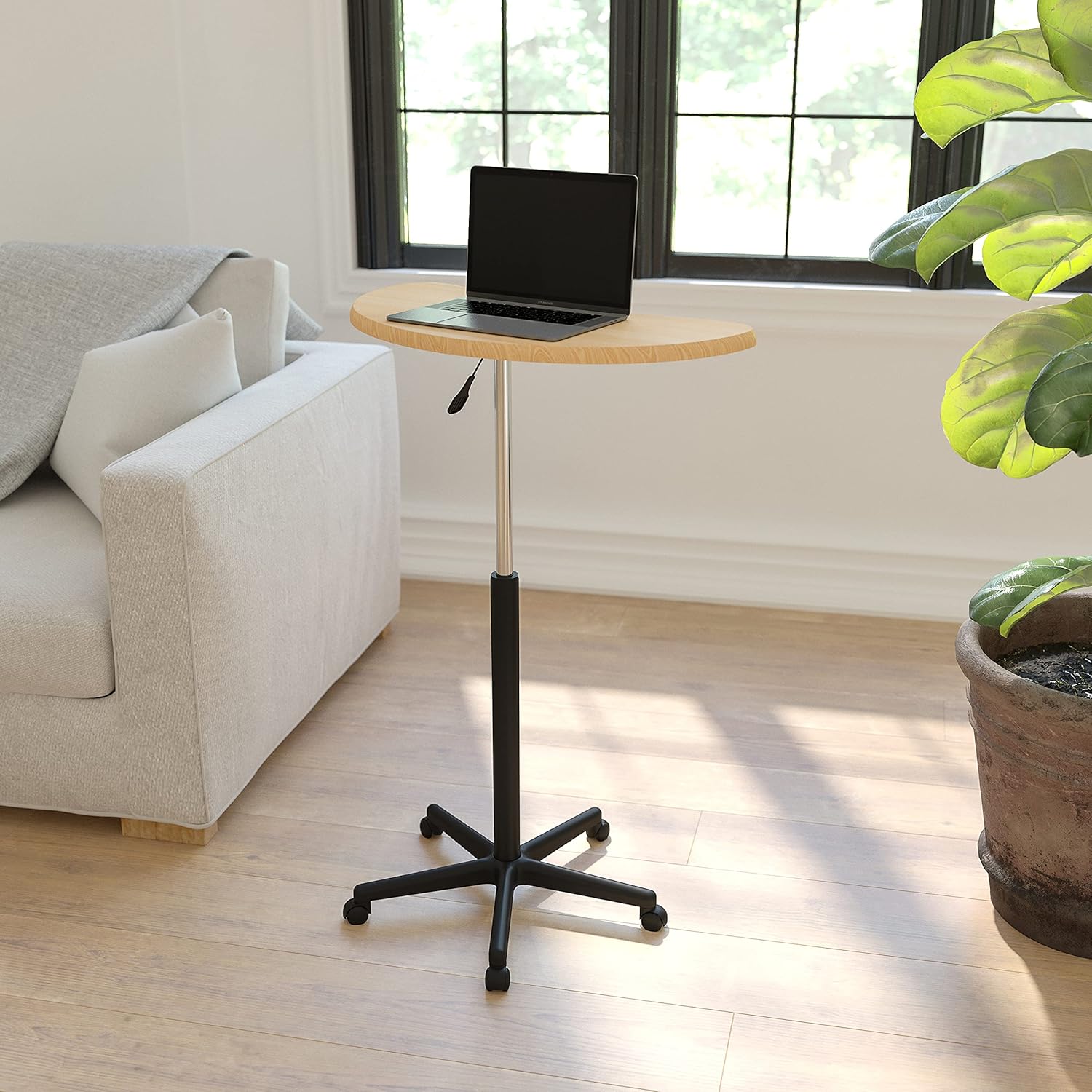 Black Sit to Stand Mobile Laptop Computer Desk Pack of 2 A9283