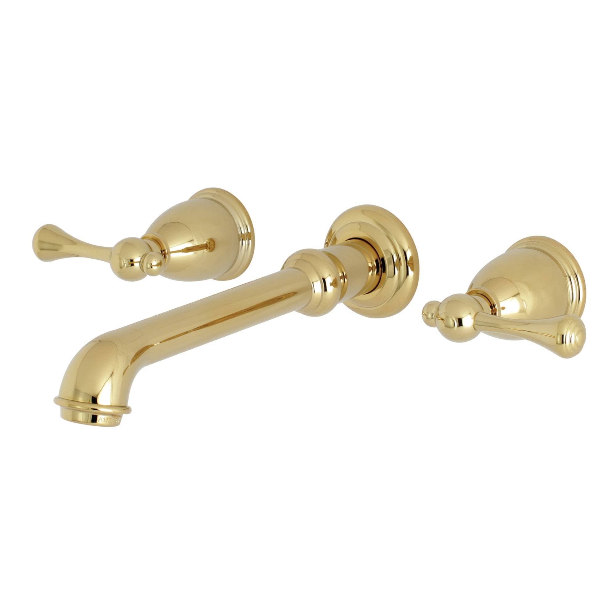 Polished Brass Center Wall Mount Bathroom Faucet P329