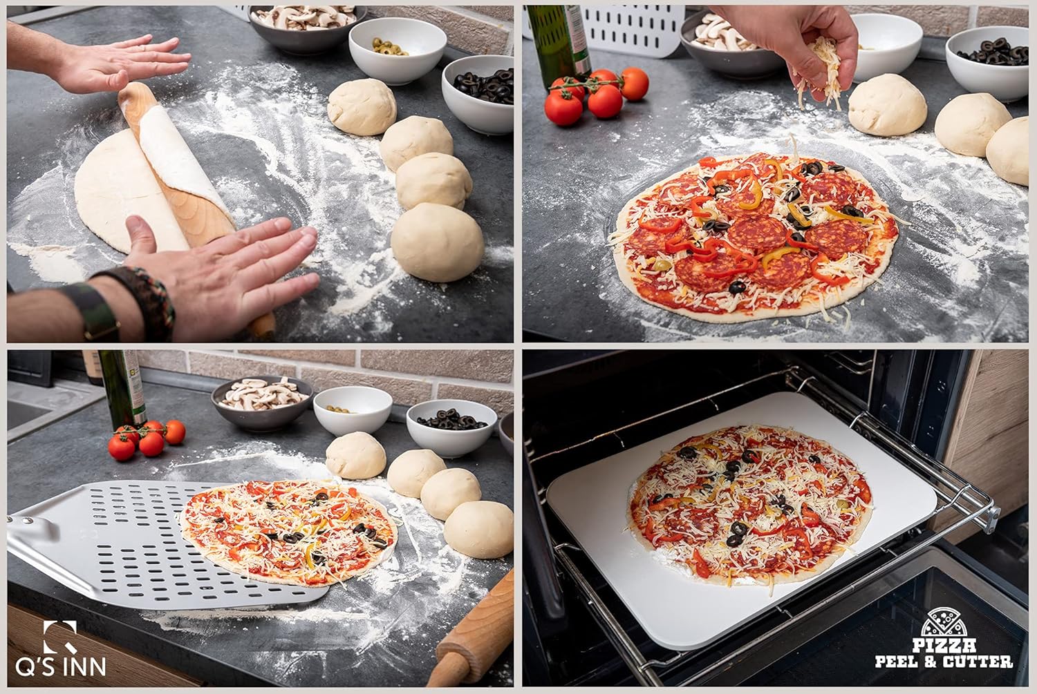 Perforated Pizza Peel 12x14 Inch Anodized Aluminum Pizza Paddle, Pack of 2 L7627