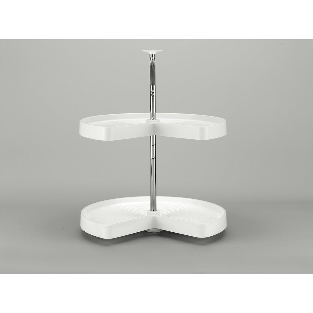 24x22 Almond Polymer Kidney Lazy Susan 2-Shelf J479