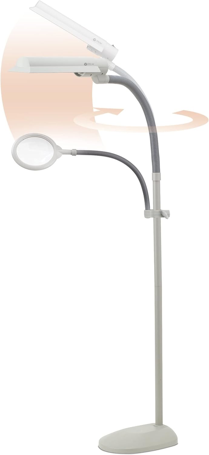 18W Floor Lamp with Magnifier Attachment Arm G5766