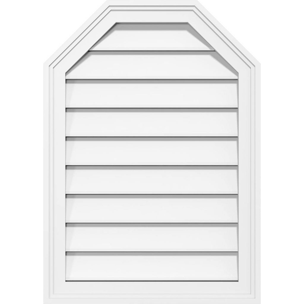28x22W x 40x22H Octagonal Top Surface Mount PVC Gable Vent G58776