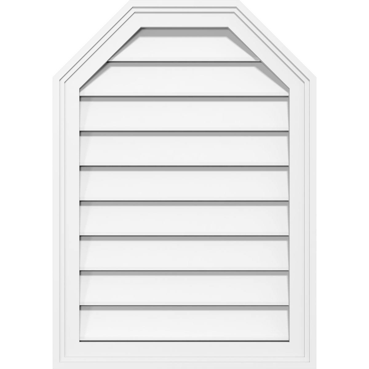 28x22W x 40x22H Octagonal Top Surface Mount PVC Gable Vent G58776