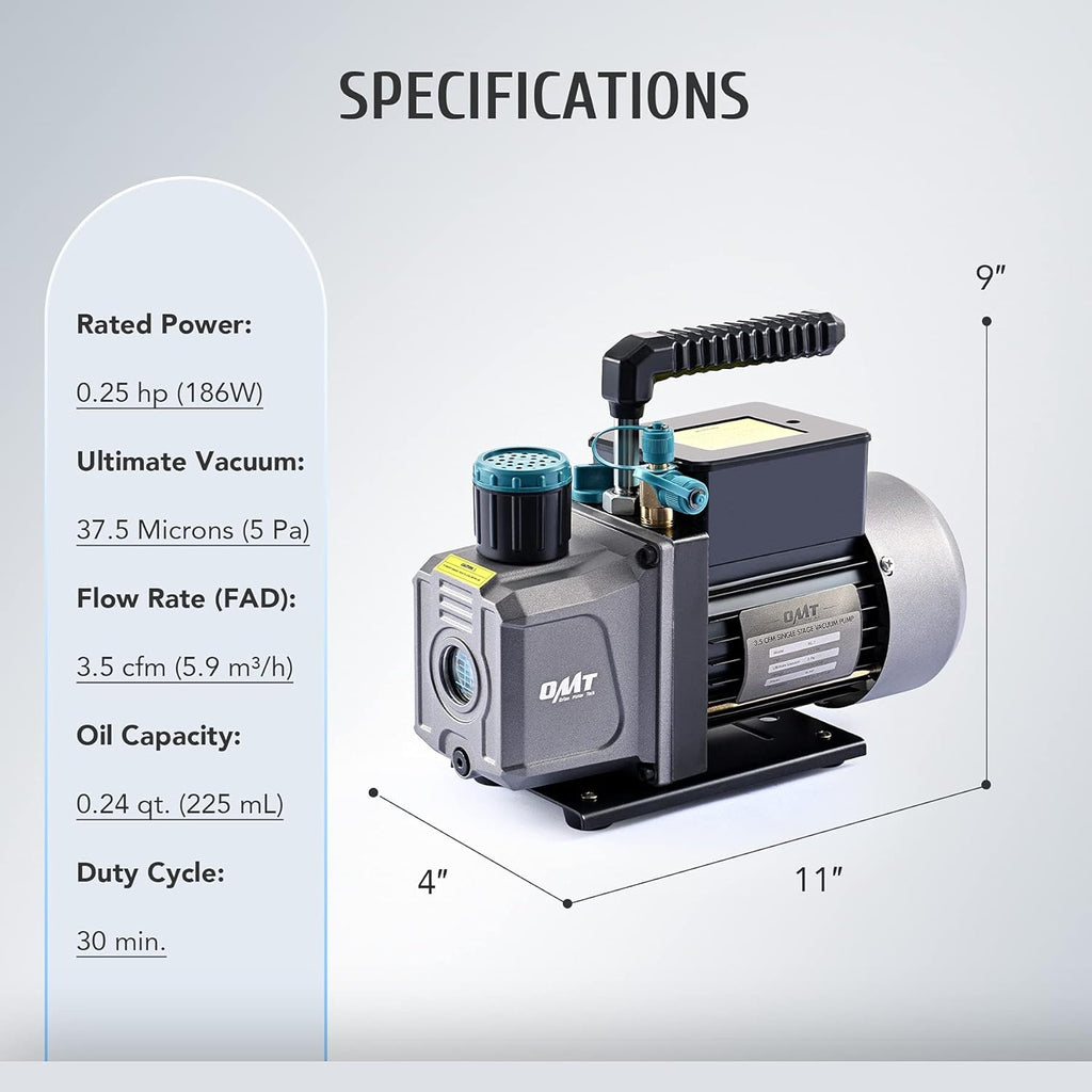 3 Way AC Gauges with 3.5cfm Vacuum Pump M399660