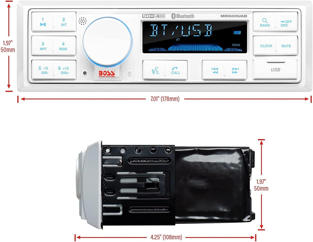 Marine Stereo & Four Speakers Boat Audio Bundle with Bluetooth M875458