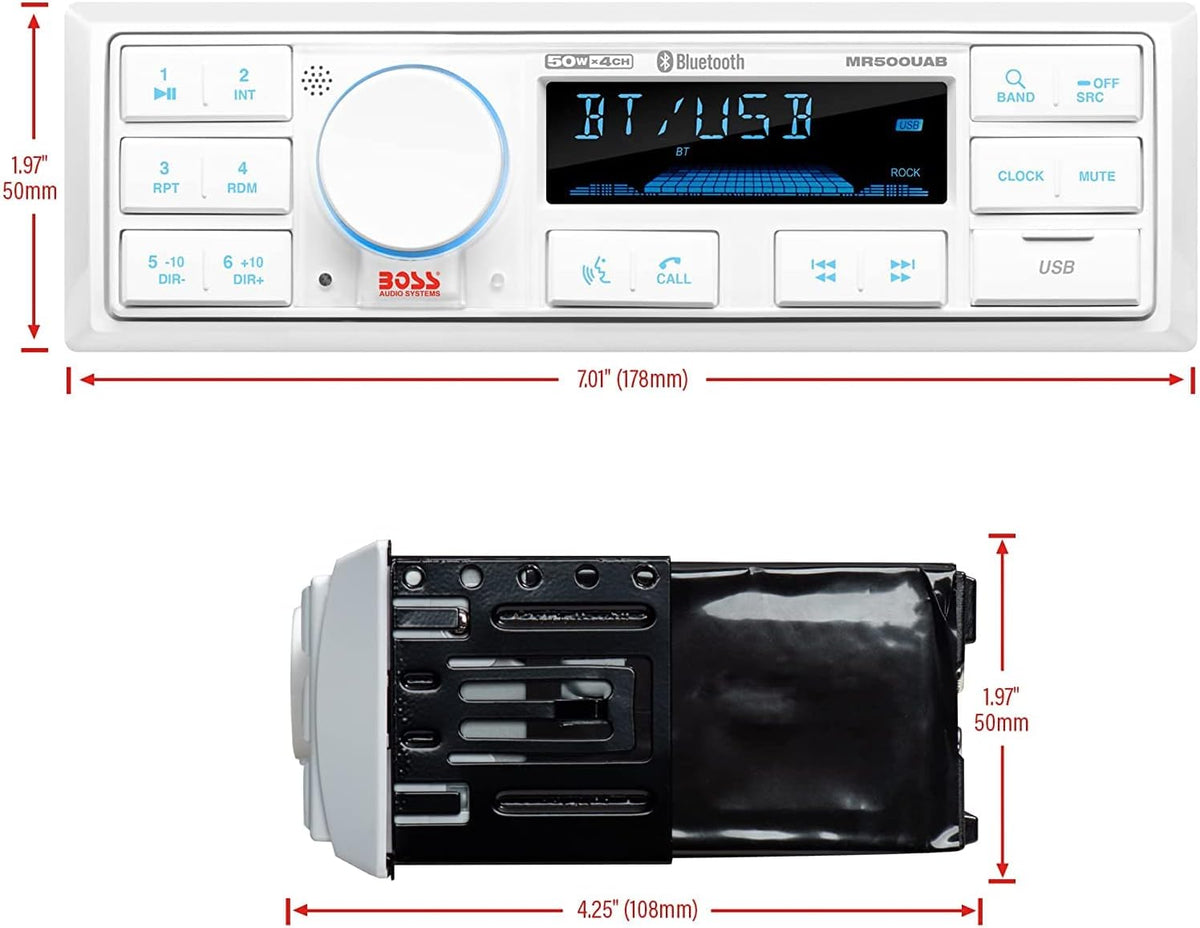 Marine Stereo & Four Speakers Boat Audio Bundle with Bluetooth M875458