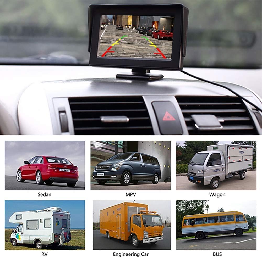 4.3 Inch HD 720P Waterproof Backup Camera with Grid Lines A885941