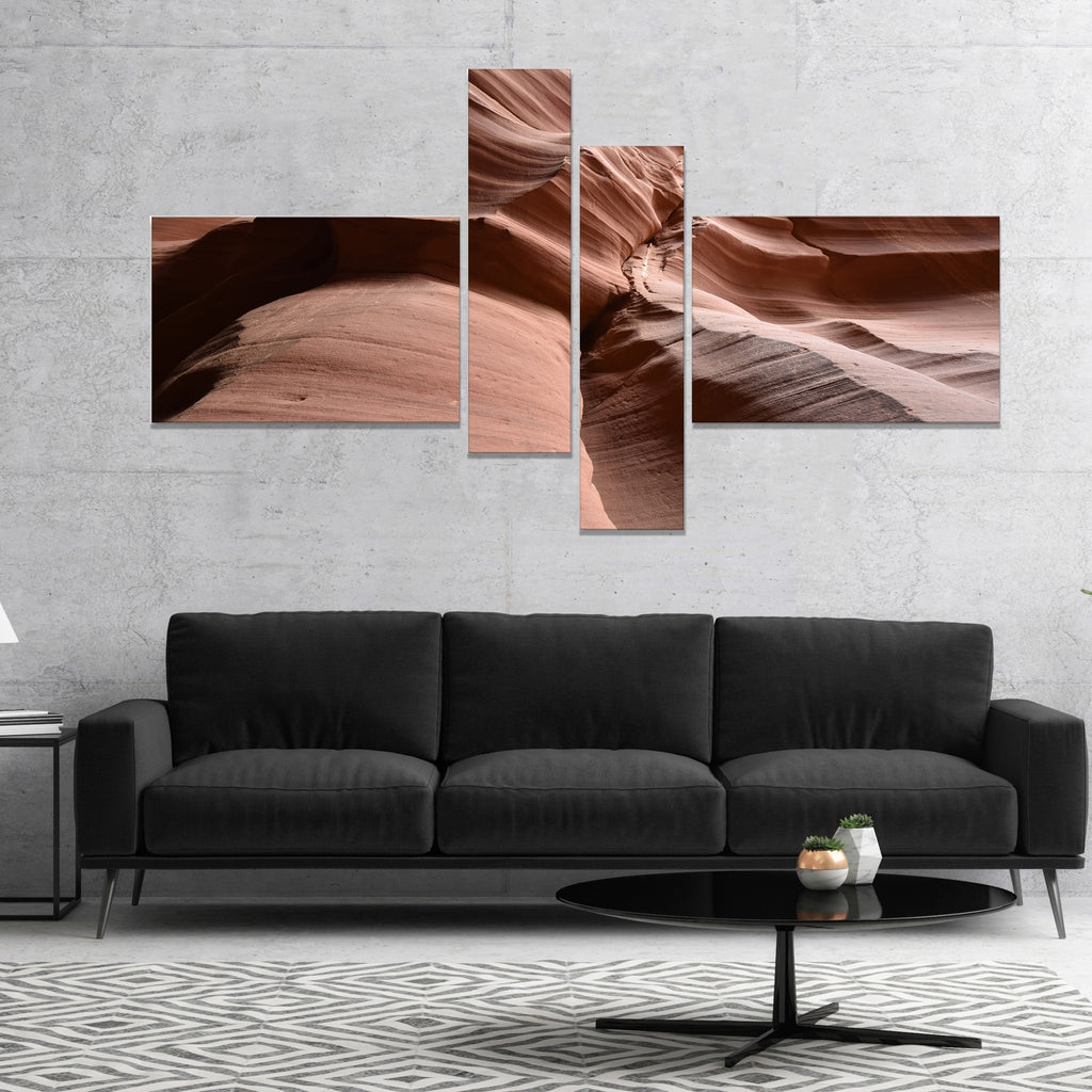 Dark Upper Antelope Canyon Landscape Photography Canvas Print 60 in. wide x 32 in. high 5 panels C123716