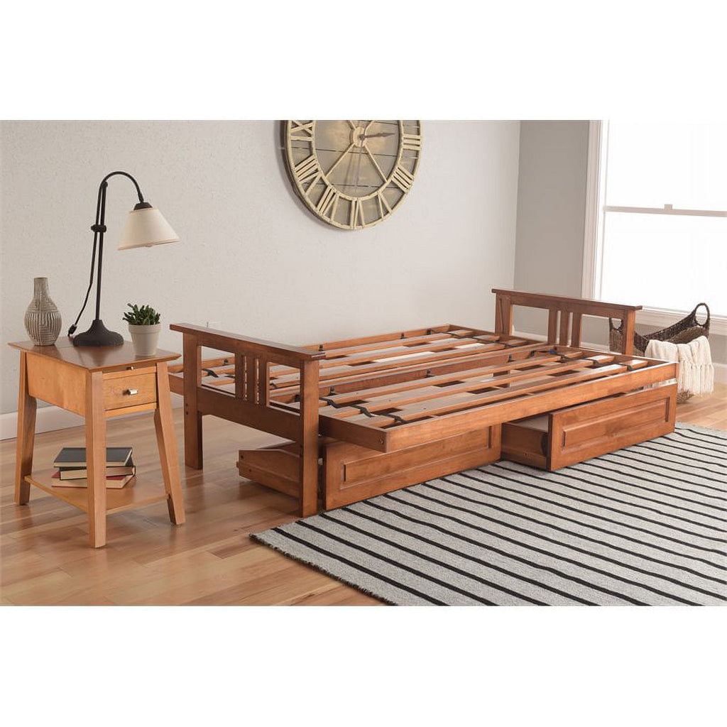 Navy Suede Mattress Storage Drawers L1923