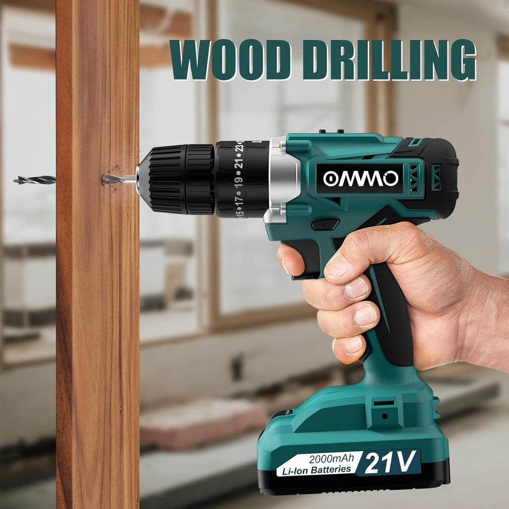 21V MAX Cordless Impact Drill with 24pcs Drill Bit Combo Set S4473