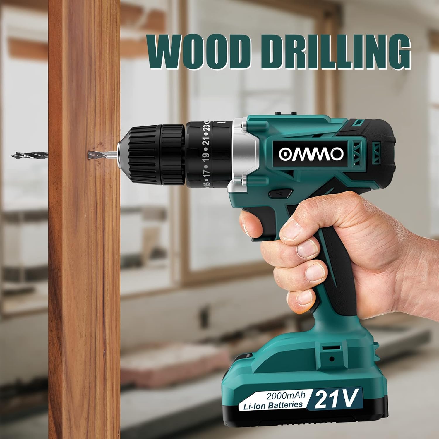 21V MAX Cordless Impact Drill with 24pcs Drill Bit Combo Set S4473