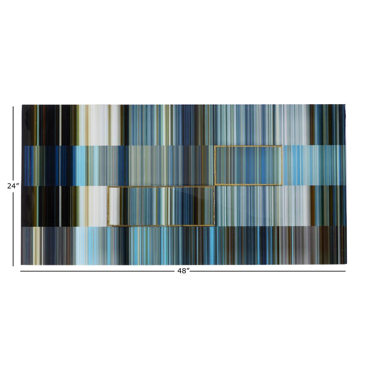 Blue Contemporary Abstract Wood Wall Decor O50822