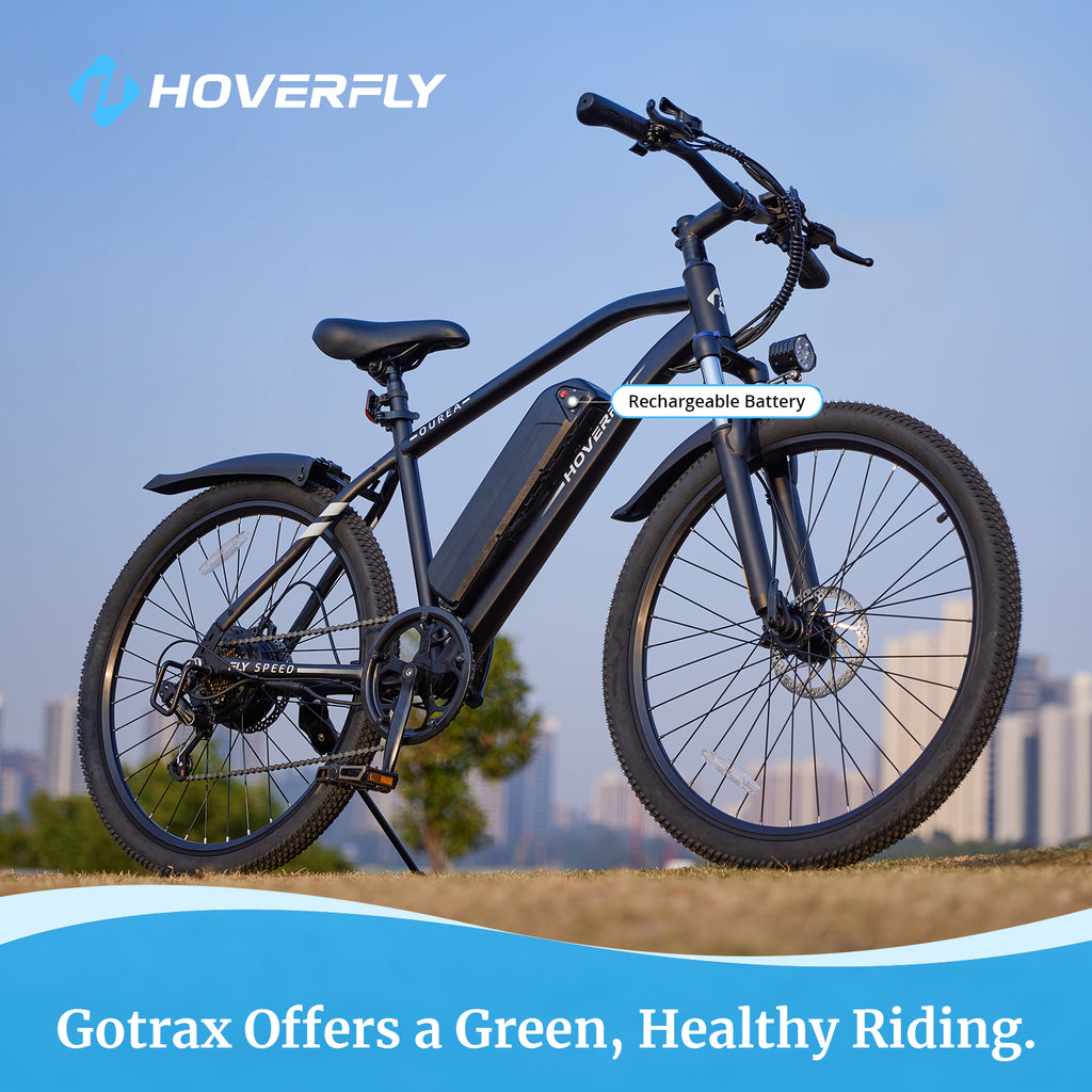 26" Electric Bike with Rechargeable Battery, Black B868877