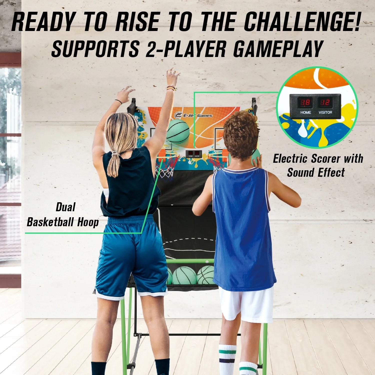 Glow in The Dark Basketball Arcade Game E93536